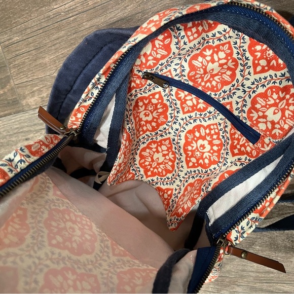 Matilda Jane Backpack Floral Ready Set Go Floral Orange & Navy - Picture 5 of 9